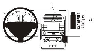 Brodit ProClip 853507 voor Mercedes Benz A-Class 2005-2012 - productfoto zwarte ABS montagebasis