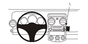 Brodit ProClip 853528 voor Mitsubishi Colt 2005-2008 - productfoto zwarte ABS montagebasis