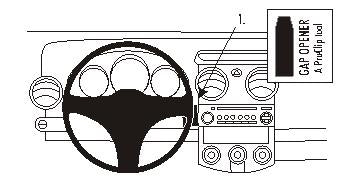 Brodit ProClip 853529 voor Mitsubishi Colt 2005-2008 - productfoto zwarte ABS montagebasis