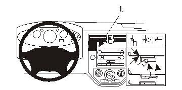 Brodit ProClip 853537 voor Ford Focus 2005-2007 - montagepositie op dashboard