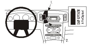 Brodit ProClip 853555 voor Jeep Grand Cherokee 2005-2007 - productfoto zwarte ABS montagebasis