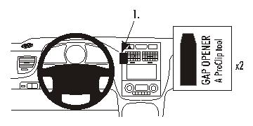 Brodit ProClip 853588 voor Kia Sportage 2005-2010 - productfoto zwarte ABS montagebasis