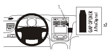 Brodit ProClip 853589 voor Kia Sportage 2005-2010 - productfoto zwarte ABS montagebasis