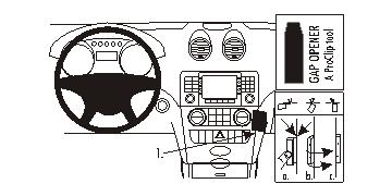 Brodit ProClip 853623 voor Mercedes Benz M-Class/ML 2005-2011 - productfoto zwarte ABS montagebasis
