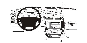 Brodit ProClip 853650 voor Volvo XC70 2005-2007, Volvo V70 N 2005-2008 en Volvo S60 2005-2010 - productfoto zwarte ABS montagebasis