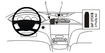Brodit ProClip 853658 voor Renault Laguna 2005-2007 - productfoto zwarte ABS montagebasis