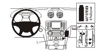 Brodit ProClip 853682 voor Mercedes Benz M-Class/ML 2005-2011 en Mercedes Benz M-Class/ML 2006-2011 - productfoto zwarte ABS montagebasis