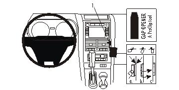 Brodit ProClip 853694 voor Ford Explorer Sport Track 2007-2010 en Ford Explorer 2006-2010 - productfoto zwarte ABS montagebasis