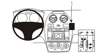 Brodit ProClip 853730 voor Ford Fiesta 2006-2008 - productfoto zwarte ABS montagebasis