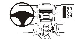Brodit ProClip 853742 voor Toyota Yaris 2006-2011 - productfoto zwarte ABS montagebasis