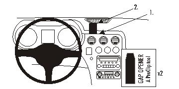 Brodit ProClip 853743 voor Alfa Romeo Spider/GTV 2006-2011, Alfa Romeo Brera 2006-2011 en Alfa Romeo 159 2006-2013 - productfoto zwarte ABS montagebasis
