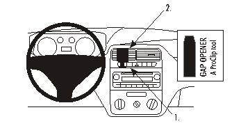 Brodit ProClip 853745 voor Fiat Punto Grande 2006-2013 - productfoto zwarte ABS montagebasis