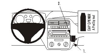 Brodit ProClip 853746 voor Fiat Punto Grande 2006-2013 - productfoto zwarte ABS montagebasis