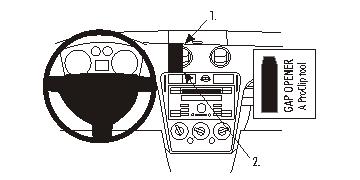 Brodit ProClip 853797 voor Ford Fusion 2006-2012 - productfoto zwarte ABS montagebasis