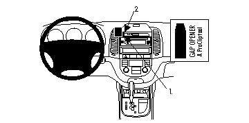 Brodit ProClip 853804 voor Hyundai Santa Fe 2006-2012 - productfoto zwarte ABS montagebasis