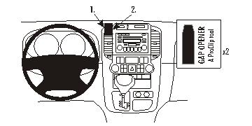 Brodit ProClip 853828 voor Hyundai Entourage 2006-2009, Kia Sedona 2006-2014 en Kia Carnival 2006-2011 - productfoto zwarte ABS montagebasis
