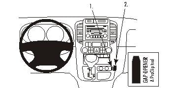 Brodit ProClip 853829 voor Hyundai Entourage 2006-2009, Kia Sedona 2006-2014 en Kia Carnival 2006-2011 - productfoto zwarte ABS montagebasis