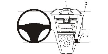 Brodit ProClip 853836 voor Toyota Yaris 4-doors 2007-2011 - productfoto zwarte ABS montagebasis