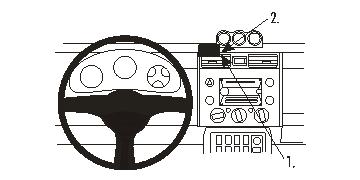 Brodit ProClip 853837 voor Toyota FJ Cruiser 2007-2015 - productfoto zwarte ABS montagebasis