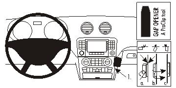 Brodit ProClip 853851 voor Mercedes Benz GL-Class 2006-2012 - productfoto zwarte ABS montagebasis