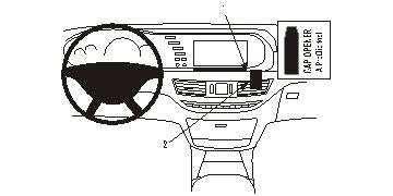 Brodit ProClip 853853 voor Mercedes Benz S-Class 2006-2013 - productfoto zwarte ABS montagebasis
