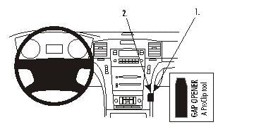 Brodit ProClip 853858 voor Cadillac EXT 2007-2013, Cadillac ESV 2007-2013 e.a. - productfoto zwarte ABS montagebasis