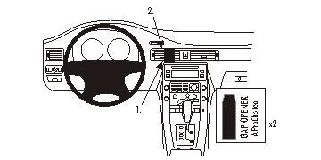 Brodit ProClip 853867 voor Volvo XC70 2008-2011, Volvo V70 II 2008-2011 en Volvo S80 2007-2011 - productfoto zwarte ABS montagebasis