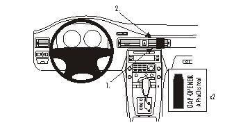 Brodit ProClip 853868 voor Volvo XC70 2008-2011, Volvo V70 II 2008-2011 en Volvo S80 2007-2011 - productfoto zwarte ABS montagebasis