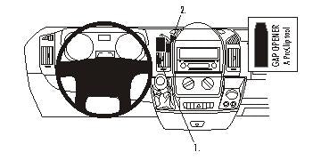 Brodit ProClip 853876 voor Citroen Jumper 2007-2014, Dodge Ram ProMaster Van 2014 e.a. - productfoto zwarte ABS montagebasis
