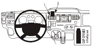 Brodit ProClip 853904 voor Ford Transit Tourneo 2007-2013 en Ford Transit 2007-2013 - productfoto zwarte ABS montagebasis