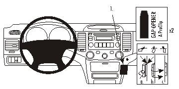 Brodit ProClip 853917 voor Kia Optima 2006-2010 en Kia Magentis 2007-2010 - productfoto zwarte ABS montagebasis