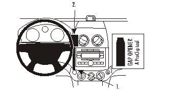 Brodit ProClip 853923 voor Chevrolet Aveo 2007-2011 - productfoto zwarte ABS montagebasis