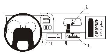 Brodit ProClip 853933 voor Chevrolet W-series 1999-2007, GMC W-series 1999-2007 en Isuzu N-series 1999-2007 - productfoto zwarte ABS montagebasis