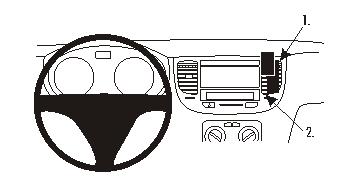 Brodit ProClip 853964 voor Kia Rio 2006-2011 en Kia Rio 2007-2011 - productfoto zwarte ABS montagebasis