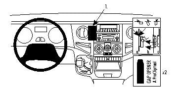 Brodit ProClip 853968 voor Iveco Daily 2006-2014 - productfoto zwarte ABS montagebasis