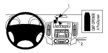 Brodit ProClip 853981 voor Mitsubishi Pajero 2007-2019 - productfoto zwarte ABS montagebasis