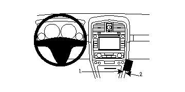 Brodit ProClip 854027 voor Cadillac SRX 2007-2009 - productfoto zwarte ABS montagebasis