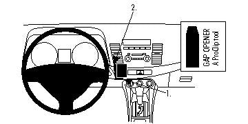 Brodit ProClip 854051 voor Mitsubishi Lancer 2008-2017 - productfoto zwarte ABS montagebasis
