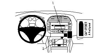 Brodit ProClip 854075 voor Fiat Bravo 2008-2014 - productfoto zwarte ABS montagebasis