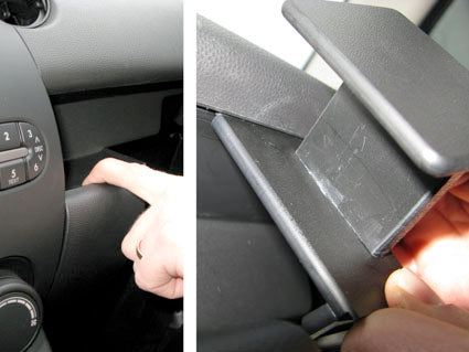 Brodit ProClip 854128 voor Mazda 2 2008-2010 - montagepositie op dashboard