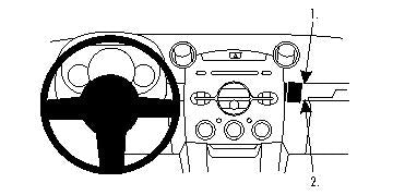 Brodit ProClip 854128 voor Mazda 2 2008-2010 - productfoto zwarte ABS montagebasis