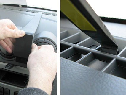 Brodit ProClip 854165 voor Dacia Logan 2007-2008 en Renault Logan 2007-2008 - montagepositie op dashboard