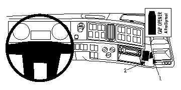 Brodit ProClip 854217 voor Volvo NH series 2008-2012, Volvo FM series 2008-2013 en Volvo FH series 2008-2012 - productfoto zwarte ABS montagebasis