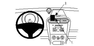 Brodit ProClip 854220 voor Opel Agila 2008-2015 en Suzuki Splash 2008-2014 - productfoto zwarte ABS montagebasis