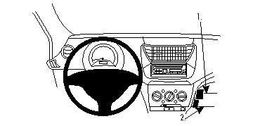 Brodit ProClip 854336 voor Nissan Pixo 2009-2015 en Suzuki Alto 2009-2016 - productfoto zwarte ABS montagebasis