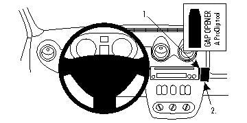 Brodit ProClip 854399 voor Dacia Sandero 2008-2012, Dacia Logan 2009-2013 e.a. - productfoto zwarte ABS montagebasis