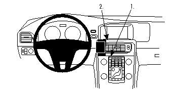 Brodit ProClip 854523 voor Volvo V60 2011-2018 en Volvo S60 2011-2018 - productfoto zwarte ABS montagebasis
