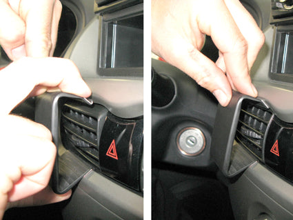 Brodit ProClip 854628 voor Citroen C-Zero 2010-2017, Mitsubishi i-MiEV 2010-2017 en Peugeot iOn 2010-2017 - detail van dashboardmontage