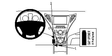 Brodit ProClip 854777 voor Hyundai Azera 2012-2017 - productfoto zwarte ABS montagebasis