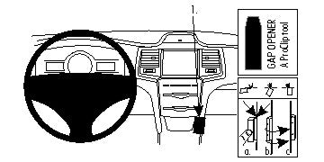 Brodit ProClip 854785 voor Lincoln MKS 2013-2017 - productfoto zwarte ABS montagebasis